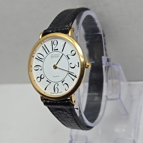Womens Vintage Fortron Quartz Swiss Made 10k Gold Plated Watch New Battery - Picture 2 of 11